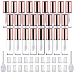 25 PCS 12 mL Rose Gold Empty Lip Gloss Tubes Containers Clear Mini Refillable Lip Bottles for DIY Makeup lipgloss tube9643988