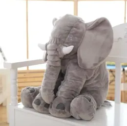 Animali 40*33 cm Baby morbido peluche per elefante cuscino per sonno giocattoli calmo bambola letto letto a sedere lombare cuscino per bambini portatile camera da letto imbottita