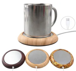 USB Cup Warmer Metal Coaster Portable Office Home USB Электрический питание на рабочем столе чайные кофейные напитки Cup Cup Mug Muger Mat Pad Aluminiu7907928