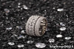 Rotatable Diamond Ring Fashion Hip Hop Ring Jewelry Mens Gold Silver Rings Iced Out Rings9379142