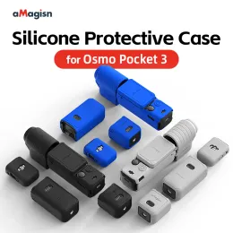 Accessori AMAGISN Silicone Protection Case Soft Shell Accessorio per fotocamera sportiva nera/blu/grigia per DJI Osmo Pocket 3