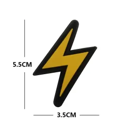 5.5*3.5CM/3D PVC Rubber Hook Loop Patch Lightning Stickers Badges Glow In The Dark Military Tactical Patches For Backpack,Hat