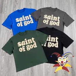القمصان الخاصة بالرجال CPFM Saint of God T Shirt جودة عالية في الشارع غسلت نفخة غير رسمية قديس Michael Tops Tee J240409