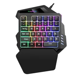 Onehanded Gaming Klavye RGB arkadan aydınlatmalı Mekanik Mini Tuş Takımı Ergonomik Oyun Dizüstü Bilgisayar Masaüstü PC Bilgisayar Klavyeleri2224225