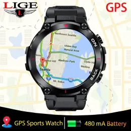 시계 Lige GPS Smart Watch Men 야외 스포츠 시계 방수 스마트 워치 2023 New Fitness 24 시간 혈액 산소 모니터