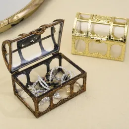 Gold Silber transparent Pirate Schatzstraßenschachtel Schmuck Organisator Plastik Schmuck Schmuck Frauen Reisen Schmuck Vitriesen