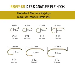 Mustad 30pcs Bronze Fly Fishing Hooks Tying Material Caddis/Eggs/Nymph/Streamer/Dry/Wet Signature Trout Lure Fly Hooks