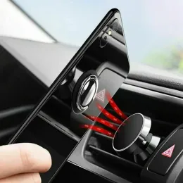 Universal Finger Ring Holder iPhone Sumsung Car Magnetic Mount Phone Back 스티커 패드 브래킷을위한 고급 회전식 스탠드 그립