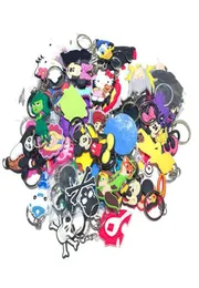 random mix style keychains pvc soft rubber cartoon anime key ring fashion accessories party gift whole4251066