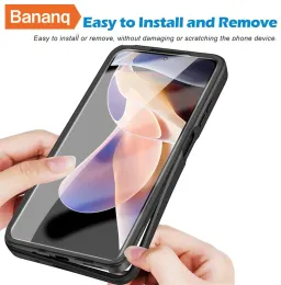 Bananq 360 Xiaomi için Tam Vücut Temiz Telefon Kılıfı 13 12 Lite 12T POCO X4 GT X5 M4 PRO KAPAK REDMI 12C NOT 12 11 PRO Plus 5G