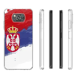 Serbien -Flag -Fall für Xiaomi POCO X5 X3 NFC M4 X4 Pro 5G M3 F3 F2 M2 POCOPHON F1 Transparent TPU -Telefonabdeckung MI 12T Pro