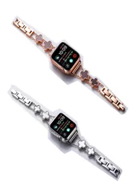 Tiras de metal para banda de relógio 44mm 42mm 40mm 38mm 41mm 45mm 45mm de reposição de trevo de quatro folhas Iwatch 6 SE 5 4 3 2 1 Smartwatch5135530