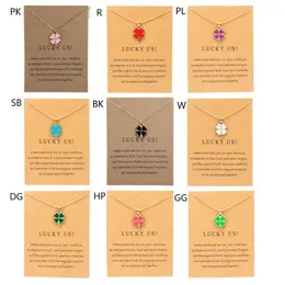 Pendant Necklaces Leaf Clover Necklace for Women Girl Shamrock Charm Clavicle Chain Fashion Green Four Leaf Clover Choker Jewelry Ornament 240410