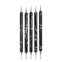 Kads 5pcs Tırnak Sanatı Dotting Aracı Seti Çift uçlu noktalı kalem tırnak sanat tasarımı ucu Boya Fırçası Manikür Kiti Top Uç Kil Aracı