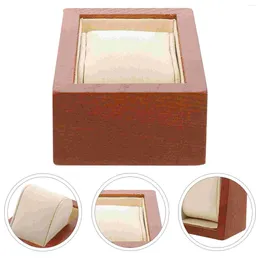 Caixas de relógio exibem suporte de suporte base de madeira base simples microfibra travesseiro prático