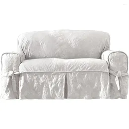 Coperture per sedie Matelasse Damask Mobili Cover divano regolabile per soggiorno Loveet - Box Cushion White Elasticcovers