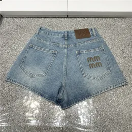 Buchstaben bestickte Shorts Hosen für Frauen klassische Designer Denim Short Girl Lady Jeans HipHop