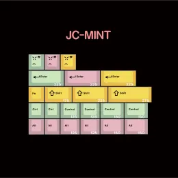 Accessoires JC Studio Mint Bunte Schlüsselkaps Akzente Mechanische Tastatur Kirschprofil Tastatur PBT Dye Sub