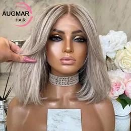 Ash Grey Short Bob Wig Lace Front Capelli Human Hair Wigs Ombre 13x6 Wig Front Wig 13x4 Wig Wig Wig Hair Wig Human Lace Frontale Parrucca