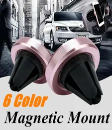 Magnetic Car Mount Air Vent Telefone para iPhone x 8 Samsung Note 9 Stand Outlet Magnet Cars Dashboard com pacote de varejo1235370