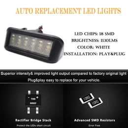 Vit LED -bakre registreringsskyltljus för Peugeot Expert Partner Traveller Rifter Ranch Citroen Berlingo Dispatch Jumpy Spacetourer