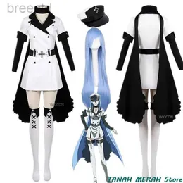 Costumes de anime Cosplay Anime Esdeath Empire Cosplay Costume Manga Geral Uniform com Hat Wig Sock Esdeath Empire Roupfits 240411