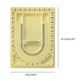 Flocked Bead Board Armband Beading Organizer Smycken Makan Tray Workbench Size Measuring Plate Craft Tool Tillbehör