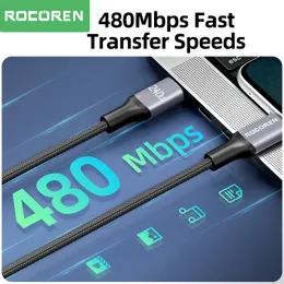 Rocoren 240W USB C do USB Kabel PD PD 3,1 100W Szybkie ładowarki Kabel do MacBook Pro Laptop Xiaomi 48V 5A Cord 2M