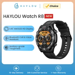 Uhren Haylou sehen R8 Smartwatch 1.43 '' Amoled Display Smart Watch Bluetooth Telefonanruf Mulitarygrad Härte Smart Watches für Männer