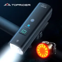 Toprider Bicycle Light 1200lm T6 LED LED ricaricabile set road road mtb bici anteriore lampada proiettile flashlight cycling Light Group