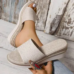 S Sandaler damer skor till försäljning kil tofflor plattform tjocka sulor fashionabla utrikeshandel kvinnor bekväma klänning sandal ladie sko toffel sula fahable drey