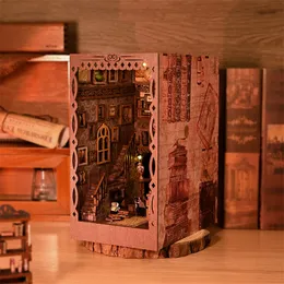Nowa drewniana książka Drewniana półka wstawka Miniaturowe zestawy budowlane Badania Pokój Zgromadzenie półki dla dorosłych Prezenty urodzinowe