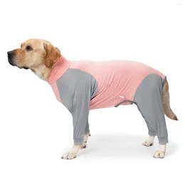 Psa odzież domowa noszenie kombinezonów dla średnich dużych psów cztery stopy miękki piżama płaszcz pielęgniarski Odsadzanie ubrań Bodysuit