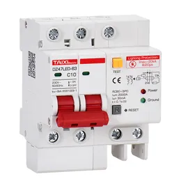 SPD Restströmbrytare med överspänningsskydd RCD RCBO RCCB 16A 20A 32A 63A Mian Switch Lightning Protection