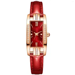 Wristwatches Women's Diamond Quartz Watch With PU Leather Strap For Home Office Working Dating