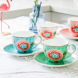 Tazze piattiere ossa in porcellana oro tazza e piattino set inglese tazza da caffè pomeridia