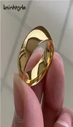 Klassische Goldfarbe Ehering Wolfram Carbide Ringe Frauen Männer Verlobungsring Geschenk Schmuck Schmuck polierte Bandstichgravur 211345403