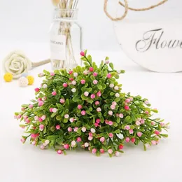 Flores decorativas Desejo suprimentos de casamento de decoração ao ar livre franceses 1 ramos de plantas falsas paisagem verde Home Deco Living Room Simulação Milão