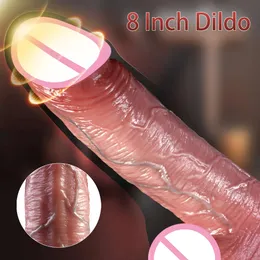 8 tum dildo realistisk känns som huddildos mjuk med sugkopp anal falska penis för g plats sexiga leksaker kvinnor