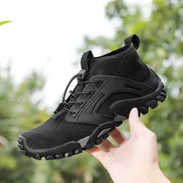 2023 Hot Aqua Shoes Men Walking Wading Hiking Upstream Non-slip Water Shoes Breathable High Top Climbing Footwear Sport Sneakers