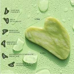 Rolo de jade natural elevador de roller gua sha sha placa guache stone scraper massagem facial Anti-ranket beleza ferramentas por atacado