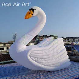 8mh (26 футов) с вентилятором -гигантом красивой надувным белым лебедей для оформления мероприятий Реклама
