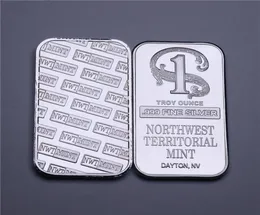 1 Troy Uunce 999 Fine Silver Bullion Bar Północno -Zachodnie Mint Silver Bor Silverplated Brass No Magnetism5522051