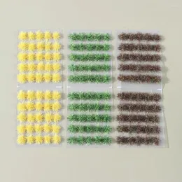 Dekoratif Çiçekler 50 PCS 5mm Demiryolu İnşaat Kum Masa Sahnesi Yapay Çim Tufts Minyatür Çalılar Simülasyon Model Bitki Kümesi