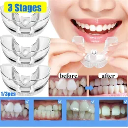 3 steg Silikontand Invisible Ortodontic Set Dental Appliance Teeth Retaener Mun Guard Hemstnede Tandbricka Tandvårdsverktyg