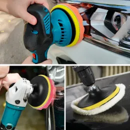 8Pcs 5/6/7 Inch Car Polishing Pad Kit Auto Buffing Waxing Sponge Car Polisher Drill Adapter Removes Scratches Cleaning Tool