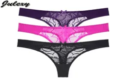 Julexy transparent thongs Hollow out panties for women solid sexy lace underwear women lingerie S M L XL G string6286826