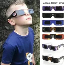 Occhiali da sole 10pcs 3d carta 3d occhiali eclissi solari totali di colore del sole protegge gli occhi di sicurezza osservazione anti-uv