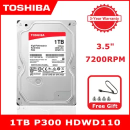 Приводы Toshiba 1TB P300 HDWD110 3,5 "Внутренний механический жесткий диск SATA3 6 ГБ/с 7200 об/мин 64M Disco Duro Interno