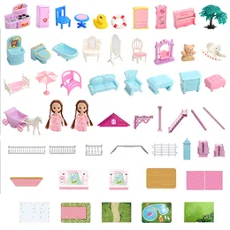 Miniatyr DIY Dollhouse Big House For Children Building Kits House Doll House Furniture For Dolls Kids Toys Födelsedag Xmas Gift